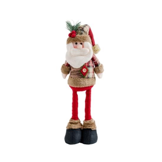 Yılbaşı Dekoru Uzayan Bacaklı Noel Baba Figürü Bordo 48 cm