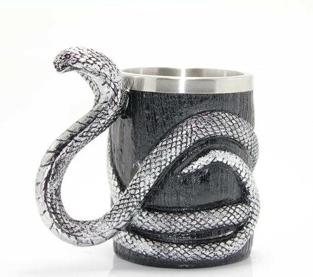 Stainless Steel Snake Design Mug ALK1019