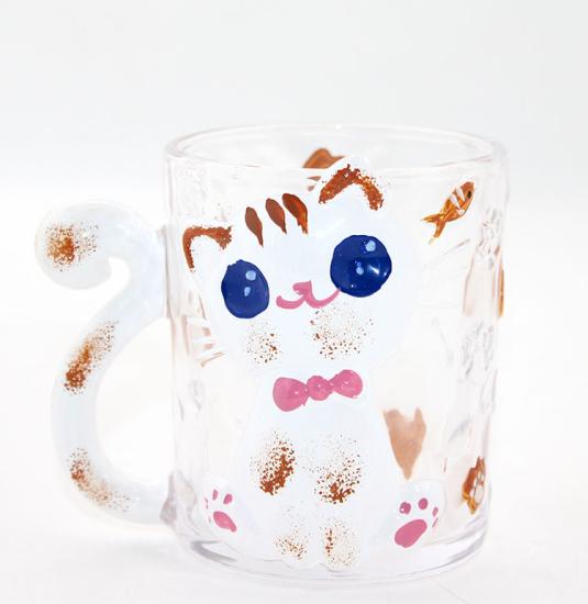 Cat Design Glass Mug Alk2270