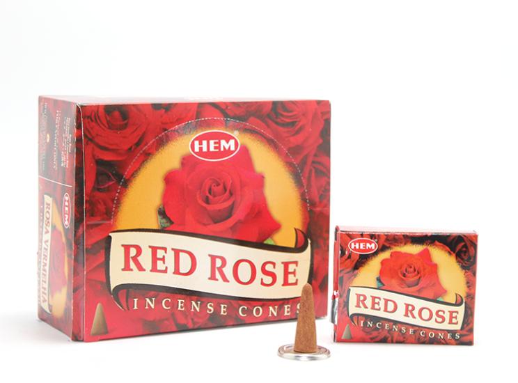 Red Rose Flavored Conical Incense