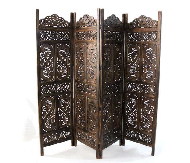 Wooden Antique Hand Carved Folding Screen NO:SA