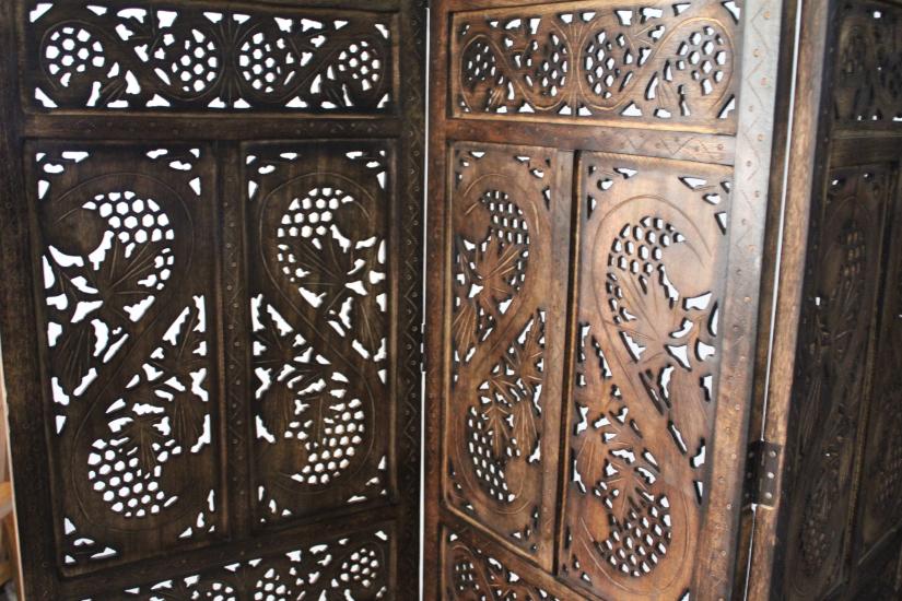 Wooden Antique Hand Carved Folding Screen NO:SA