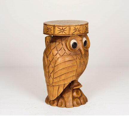 Wooden Owl Stool KL140