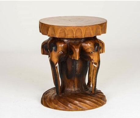 Wooden Elephant Stool KL154