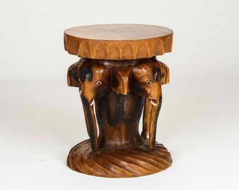 Wooden Elephant Stool KL163